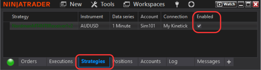Enable NinjaTrader Strategy - 2part